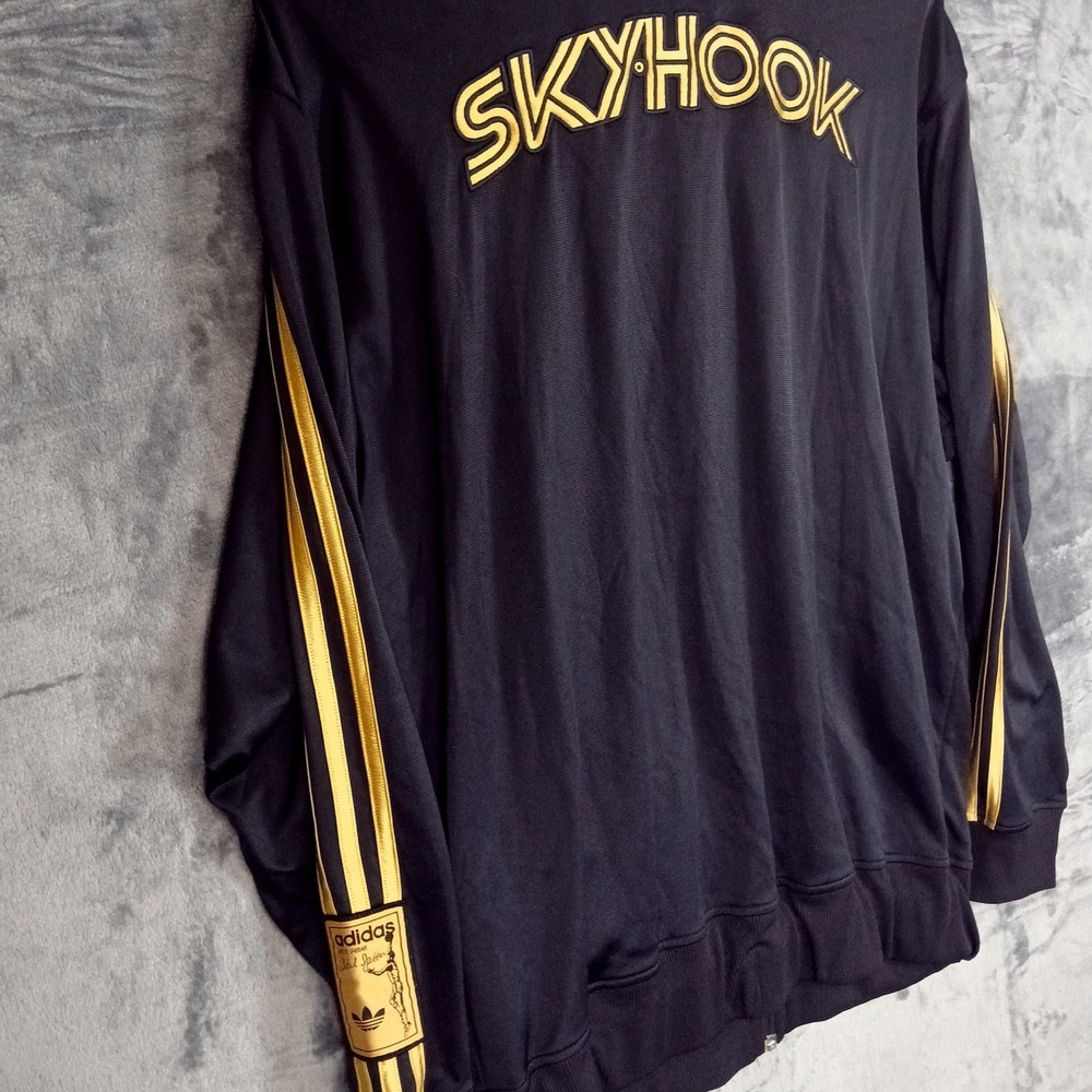 Adidas Skyhook Abdul Jabbar Track Jacket Mens L Black‎ Gold Retro 2005 Vintage - Picture 5 of 13